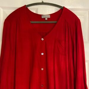 Red top from Laura - long or 3/4 length sleeve optional